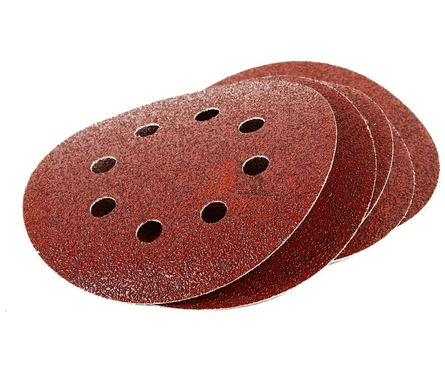 Круг абразивный ВОЛАТ Р60 под липучку на ворсовой подложке, с отверстиями, 125 мм, 10 шт Фотография_1
