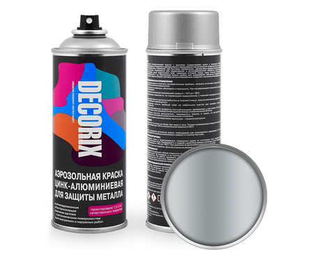 Краска для защиты металла DECORIX цинк-алюминиевая, матовая, 520 мл Фотография_0