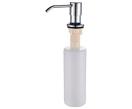 Дозатор для жидкого мыла LEDEME 405-2/L врезной, хром/пластик, 400 мл  Фотография_0