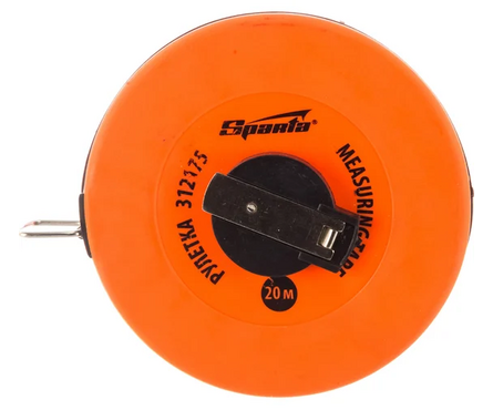 Рулетка 20 м 12.5 мм геодезическая лента ПВХ, закрытый круглый корпус SPARTA Фотография_0