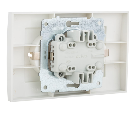 Розетка MINA OVIVO, 2-ая, с заземления, белая Фотография_1