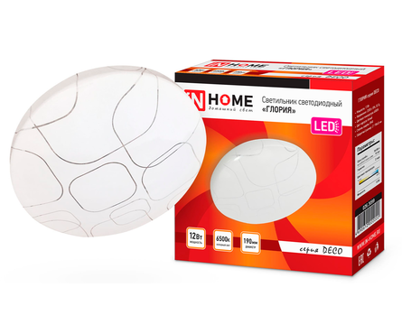 Светильник светодиодный 12 Вт Глория 230 В 6500 К 780 лм 190 мм DECO IN HOME Фотография_1