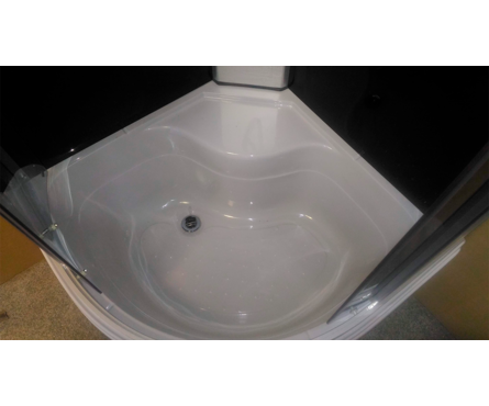 Душевая кабина Parly ЕС90 высокий поддон, 900х900х2150 мм, тонированное стекло, задняя стенка черная Фотография_1