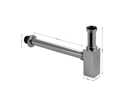 Нижняя часть сифона для умывальника квадратный Хром BRIMIX Фотография_2