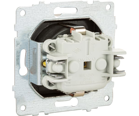 Розетка 1-ая с/з с крышкой мокко QUANTUM OVIVO Фотография_1