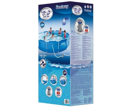 Бассейн каркасный 366x76 см, насос 1249 л/ч Steel Pro BESTWAY Фотография_3