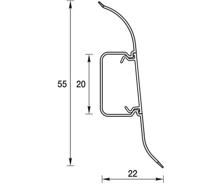 Плинтус ПВХ напольный 55х2200 мм Венге темный 303 ИДЕАЛ Классик Фотография_1