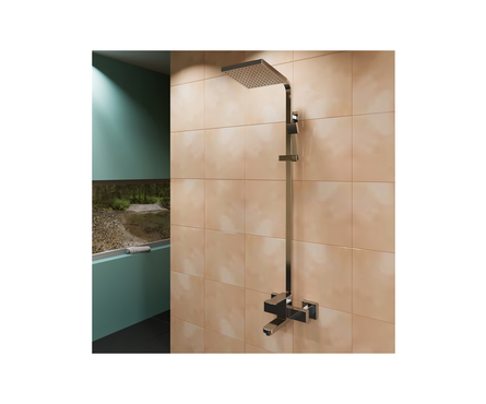 Душевая система (см-ль 40к с изл+лейка 1 поз.+душ.шланг+тропич.душ) ML2433 MIXLINE Фотография_1