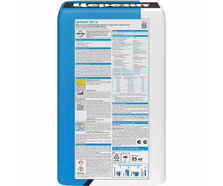 Клей плиточный ЦЕРЕЗИТ СМ16 С2ТЕ 25 кг Фотография_1