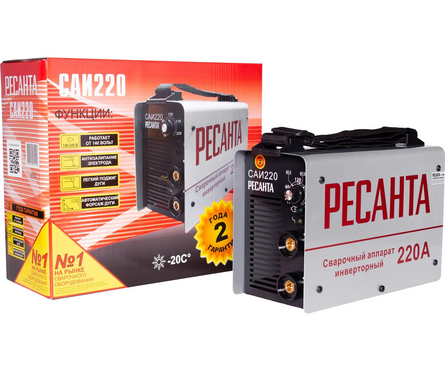 Сварочный аппарат Ресанта инверторный САИ-220 220 А, диаметр электрода 2.0-5.0 мм, ПВ 70% Фотография_7