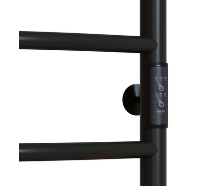 Полотенцесушитель электрический 80х50 см подкл. универсальное черный матовый таймер 336 Вт CAPELLA MIXLINE Фотография_2