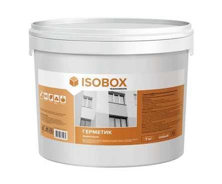 Герметик акриловый ISOBOX ТЕХНОНИКОЛЬ 7кг/ведро серый Фотография_0