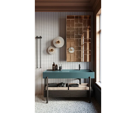 Прямоугольная зеркальная бронзовая плитка с фацетом, 240х120 мм Фотография_2