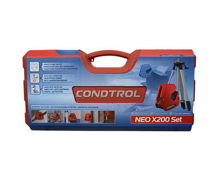 Лазерный нивелир CONDTROL NEO X200 Set (в кейсе + полноценный штатив 5/8’’, магнитный держатель, 30 м) Фотография_7