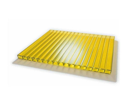 Поликарбонат сотовый Кристалл 6000 / 2100 /4 мм, желтый  Фотография_0