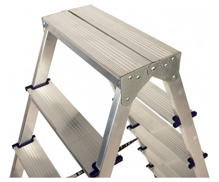 Лестница-стремянка алюминиевая 2-х сторонняя 6 ступеней 129/340 см/4.8 кг АЛЮМЕТ Фотография_2