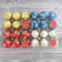 Набор шаров Снежинки микс, цвета в ассортименте (красный, серебристый, голубой, золотой), диаметр 5,5 см (6 шт) Фотография_5