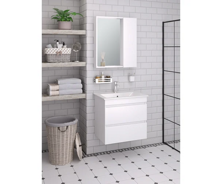 Тумба подвесная Манхэттен-65 с умывальником Оскар 65 белый Фотография_2