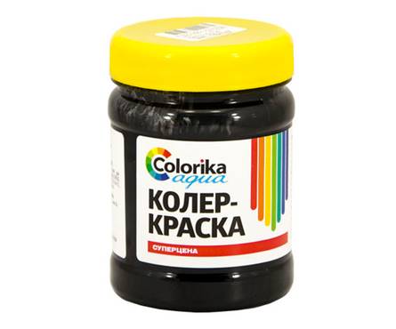 Колер-краска Colorika Aqua черная 0,3кг Фотография_0