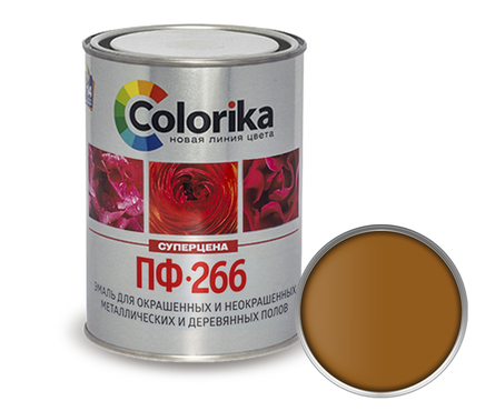 Эмаль для пола Colorika ПФ-266, желто-коричневая (1.9 кг) Фотография_0