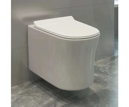 Унитаз подвесной безободковый K51 сиденье тонкое ДП, крепления EVA GOLD Фотография_3