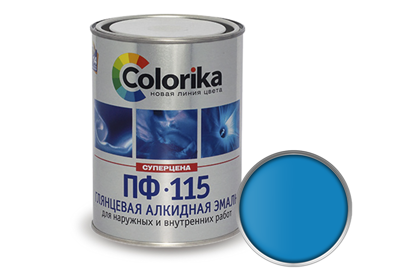 Эмаль ПФ-115 синяя Колорика. Эмаль атмосферостойкая алкидная ПФ-115. Эмаль ПФ-115 синяя (0,9 л). Эмаль ПФ-115 1,8кг фиолетовая "Colorika".