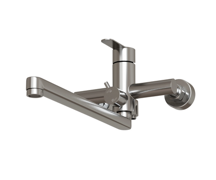 Смеситель для ванны однорычажный MIXLINE длинный гусак хром Stainless MLSS32-02 Фотография_1