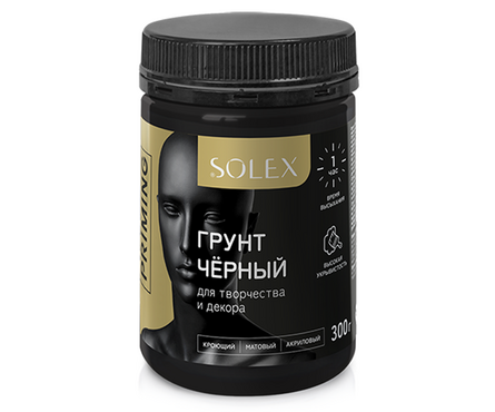 Грунт SOLEX для мебели и декора, черный, 0.3 кг Фотография_1