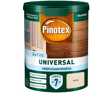 Состав для дерева акриловый PINOTEX Universal 2в1 береза 0.9 л Фотография_1