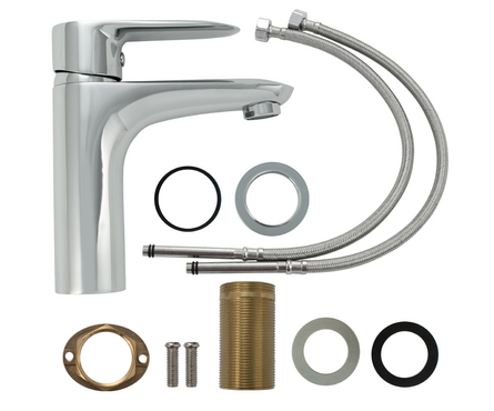 Смеситель для умывальника однорычажный MAGNUS литой гусак хром 8600 Фотография_2