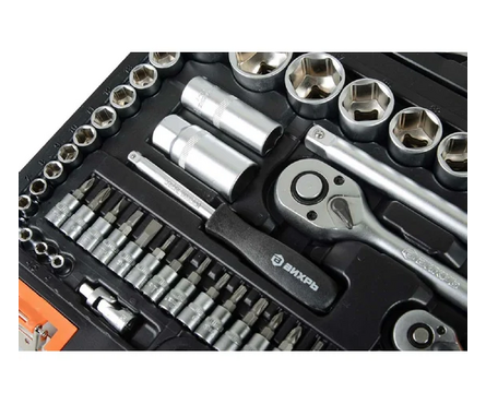 Набор инструментов 82 предметов 1/2 и 1/4 6-гранные 4-32 мм ВИХРЬ Фотография_1