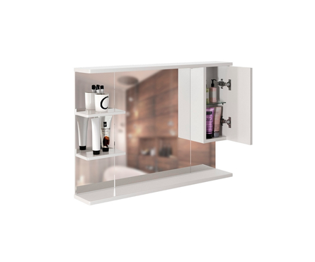 Шкаф навесной MIXLINE Этьен 100 правый с подсветкой, белый (ПВХ) Фотография_1