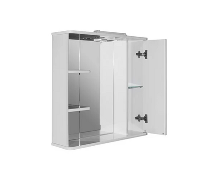 Шкаф навесной MIXLINE Этьен 75 белый правый с подсветкой (ПВХ) Фотография_1