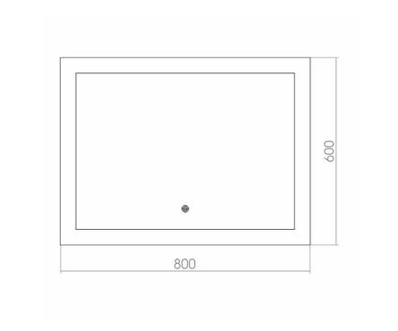 Зеркало 800х600 мм Норма сенсорный выключатель, светодиодная подсветка MIXLINE Фотография_7
