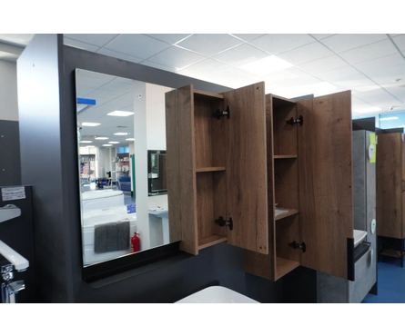 Шкаф навесной с зеркалом COMFORTY Кельн-75 дуб темный Фотография_6