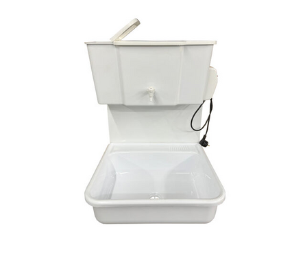 Умывальник дачный Водолей навесной с подогревом + пласт.мойка цвет белый Фотография_2