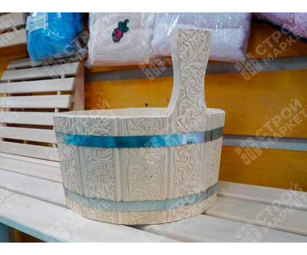 Ушат Цветы с орнаментом с пластиковой вставкой 3.5 л Фотография_2