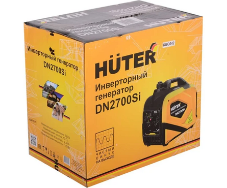 Генератор бензиновый инверторный 2.5 кВт 220 В бак 6 л ручной стартер DN2700Si HUTER Фотография_6