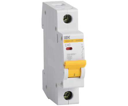 Выключатель автоматический модульный 1п C 40А ВА47-29 IEK Фотография_0