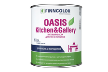 Краска ВД FINNCOLOR OASIS KITCHEN&GALLERY для стен и потолков, база А (0.9 л)