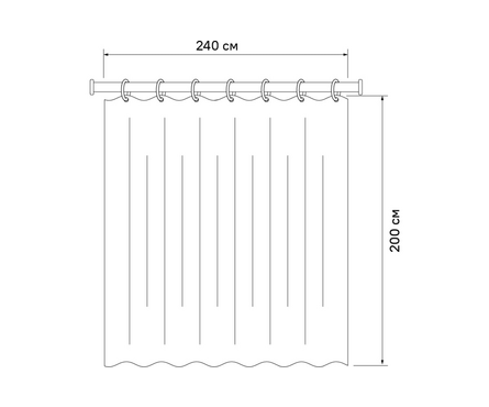 Штора для ванной полиэстер водонепроницаемая 200x240 см бежевый с узором с кольцами BL02P24i11 IDDIS Фотография_1