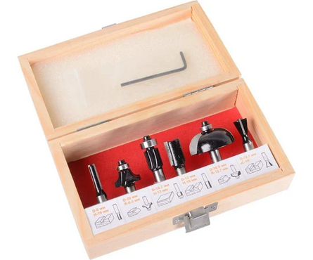 Набор фрез по дереву 6 шт хвостовик 8 мм кейс ВИХРЬ Фотография_0