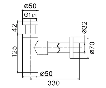 Сифон для умывальника F82-7 Frap без выпуска, черный Фотография_7