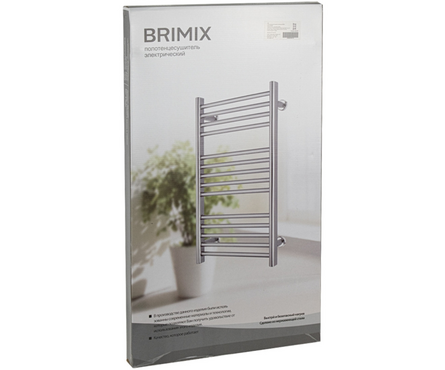 Полотенцесушитель электрический 40х72 см прямой Хром 100 Вт BRIMIX Фотография_3