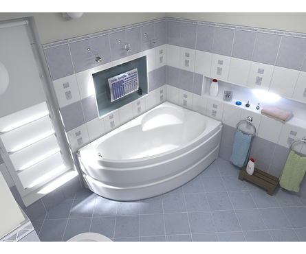 Ванна акриловая 1600х1000 мм правая (каркас+сифон) Сагра BAS Фотография_2