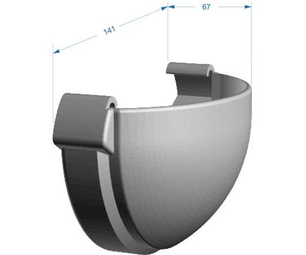 Заглушка желоба Дёке LUX (пломбир) Фотография_1