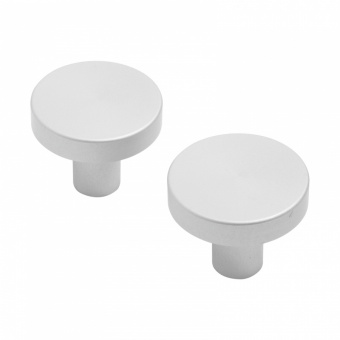 Ручка-кнопка мебельная StahiBuro AP2401 W матовый белый хром (2 шт/уп) Фотография_0