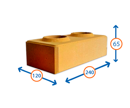 Кирпич облицовочный Ermix Моноцвет, желтый, 240х120х65 мм, гиперпрессованный Фотография_1