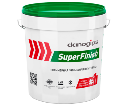 Шпатлевка полимерная DANOGIPS SuperFinish финишная, готовая, 3 л/5 кг Фотография_0