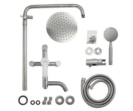 Душевая система (35к.с изл.+лейка 1 поз.+душ.шланг+троп.душ) 9335 сатин BRIMIX Фотография_2